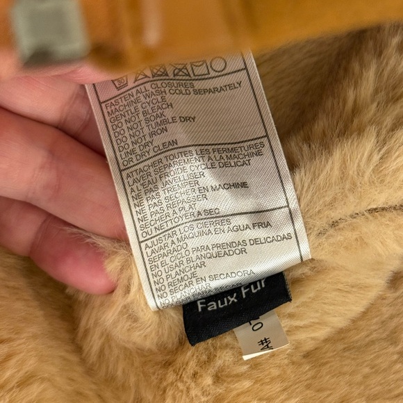 Steve Madden Women’s Faux Shearling Fur Bomber Jacket In Cognac Size Small - Picture 9 of 12